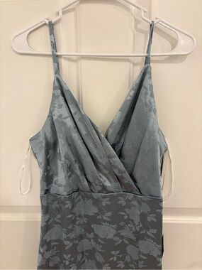 Lulu's Dusty Blue Floral Maxi Dress